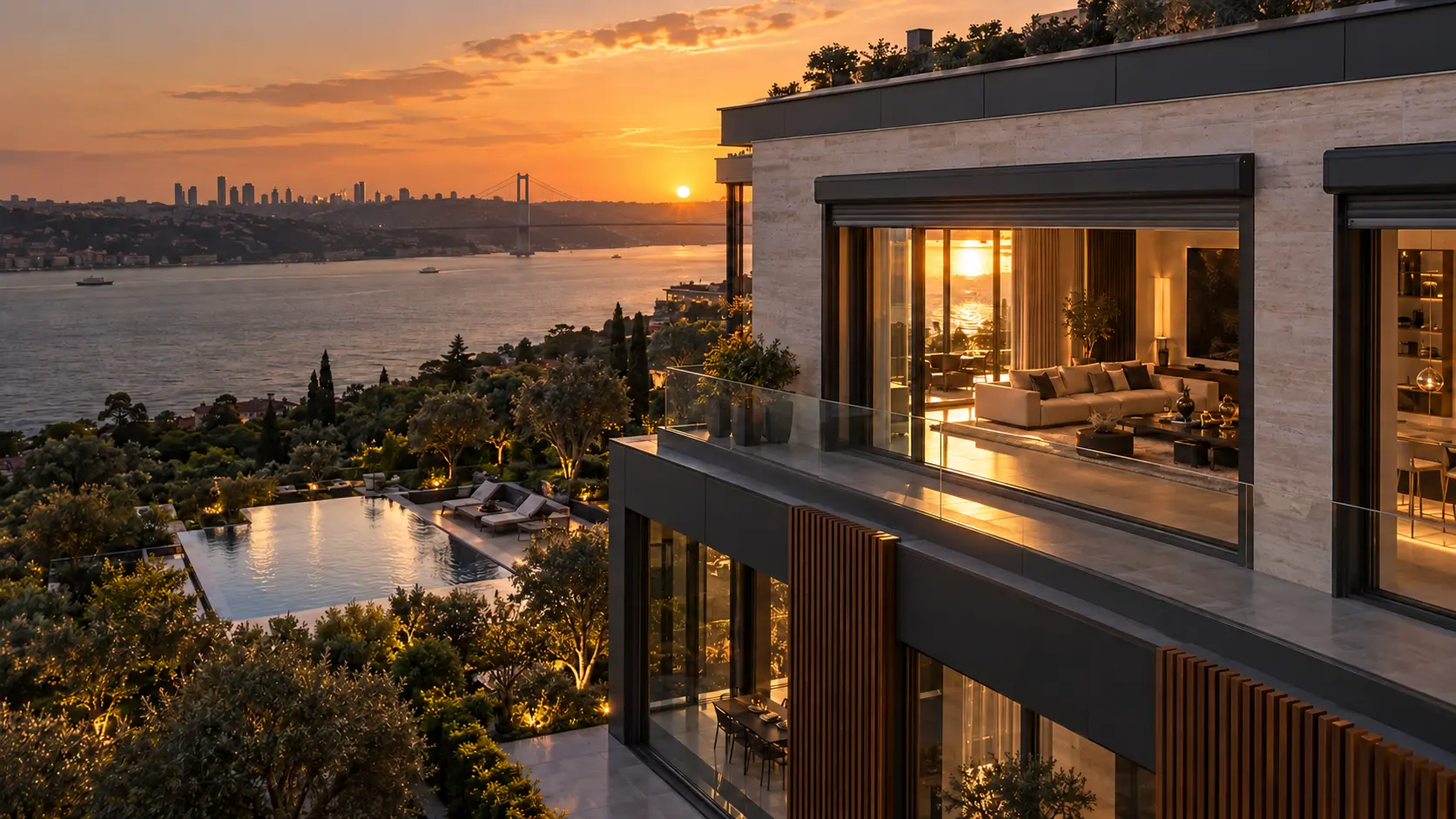 İstanbul manzaralı modern villa